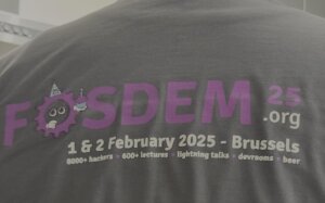 gyptazy wearing FOSDEM 2025 T-Shirt